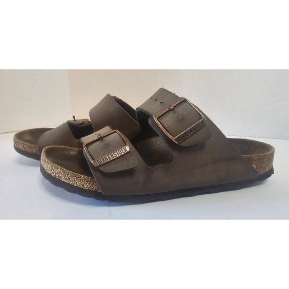 Birkenstock Arizona Brown Leather Two Strap Adjustable Buckle Sandals EU39/40 - Picture 1 of 7